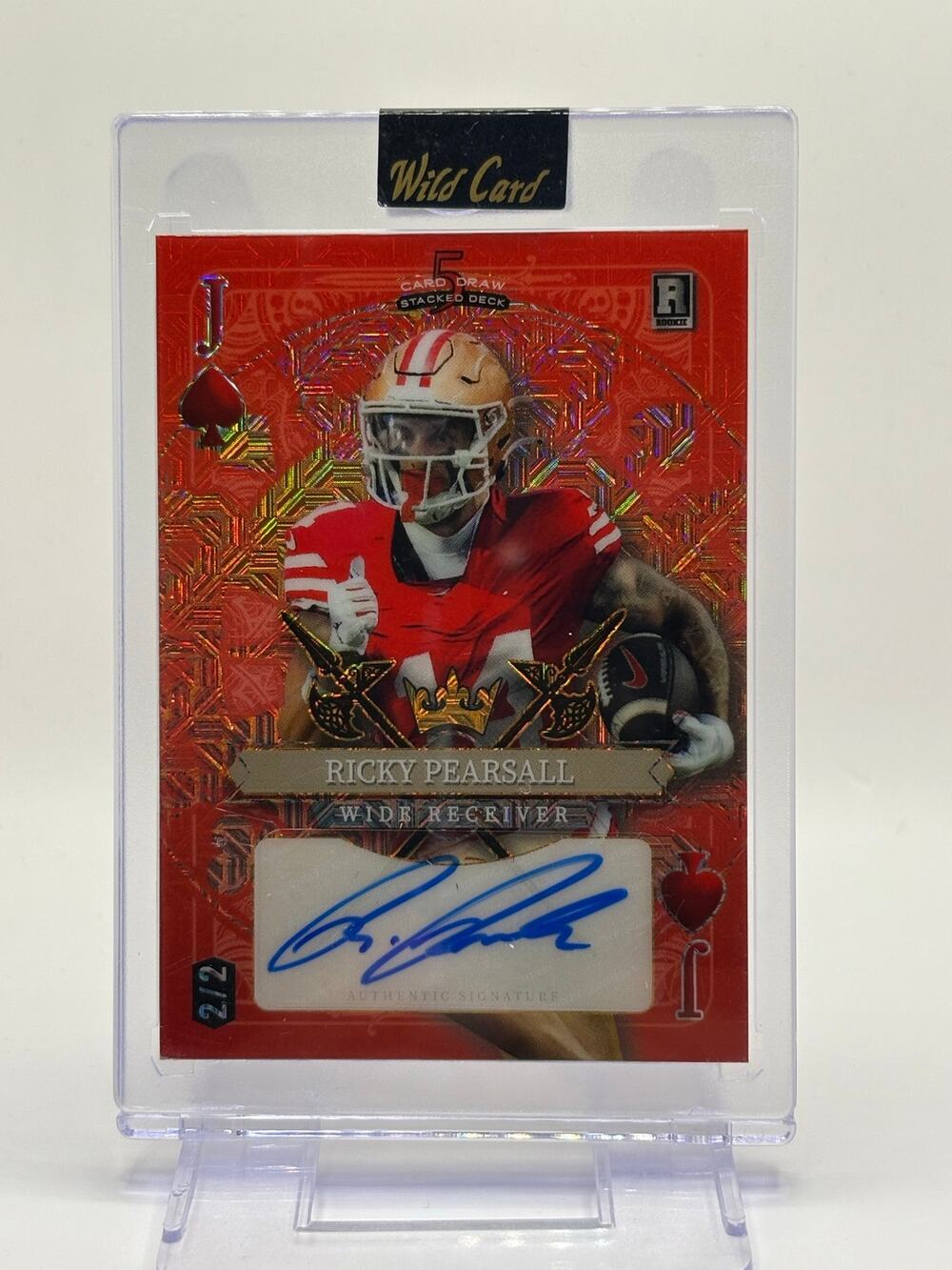 2024 Wild Card 5 Card Draw Ricky Pearsall Rookie Red Mojo Auto 2/2 SSP 49ers RC
